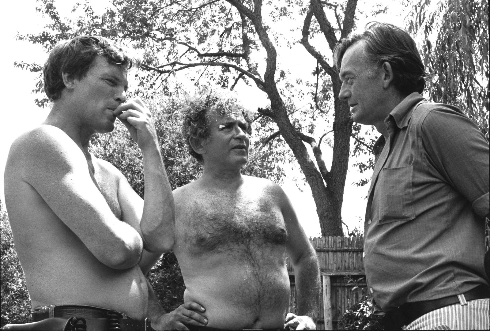 Norman Mailer with D.A. Pennebaker and Richard Leacock on set of Maidstone, Long Island 1968 ©Daniel Kramer.