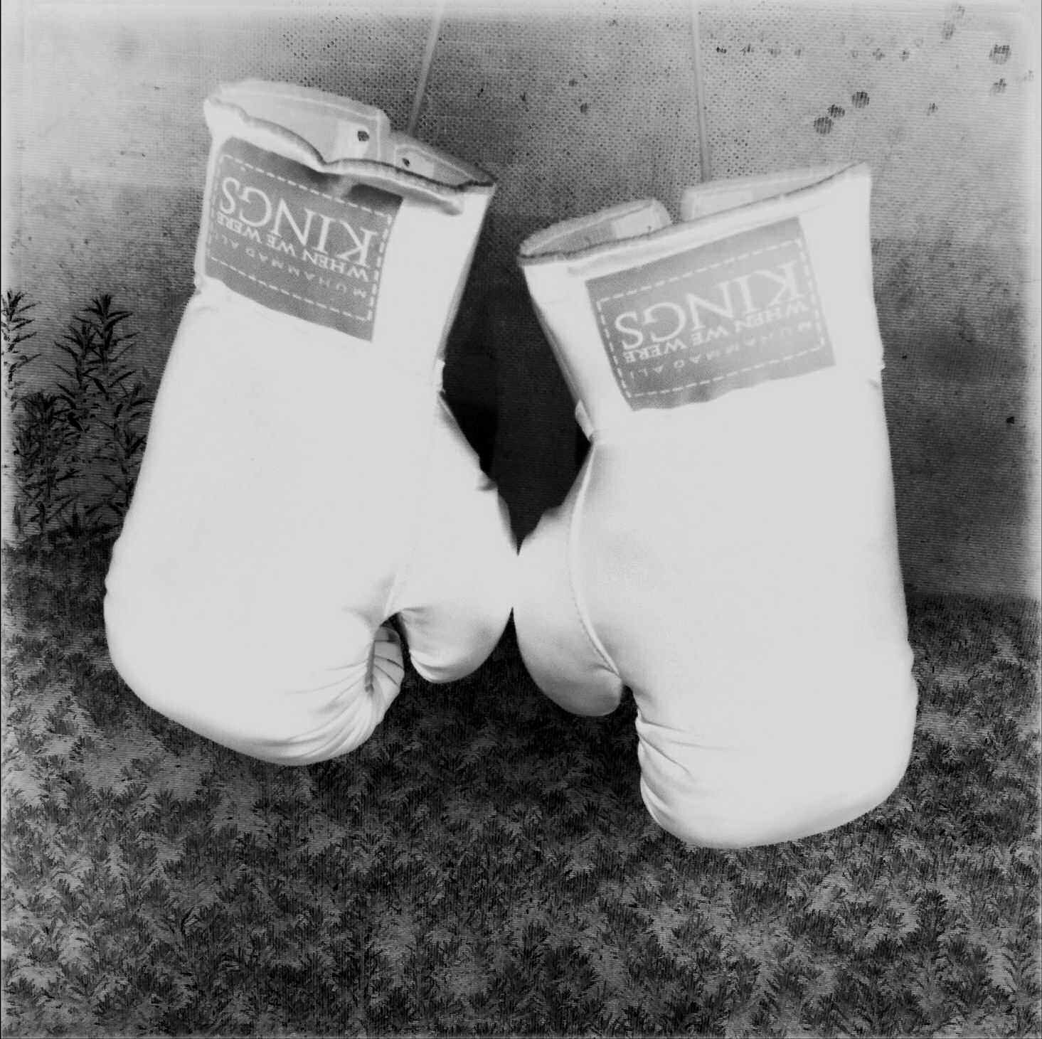 Boxing gloves, Norman Mailer’s Provincetown living room. Photo by Bill Lowenburg.