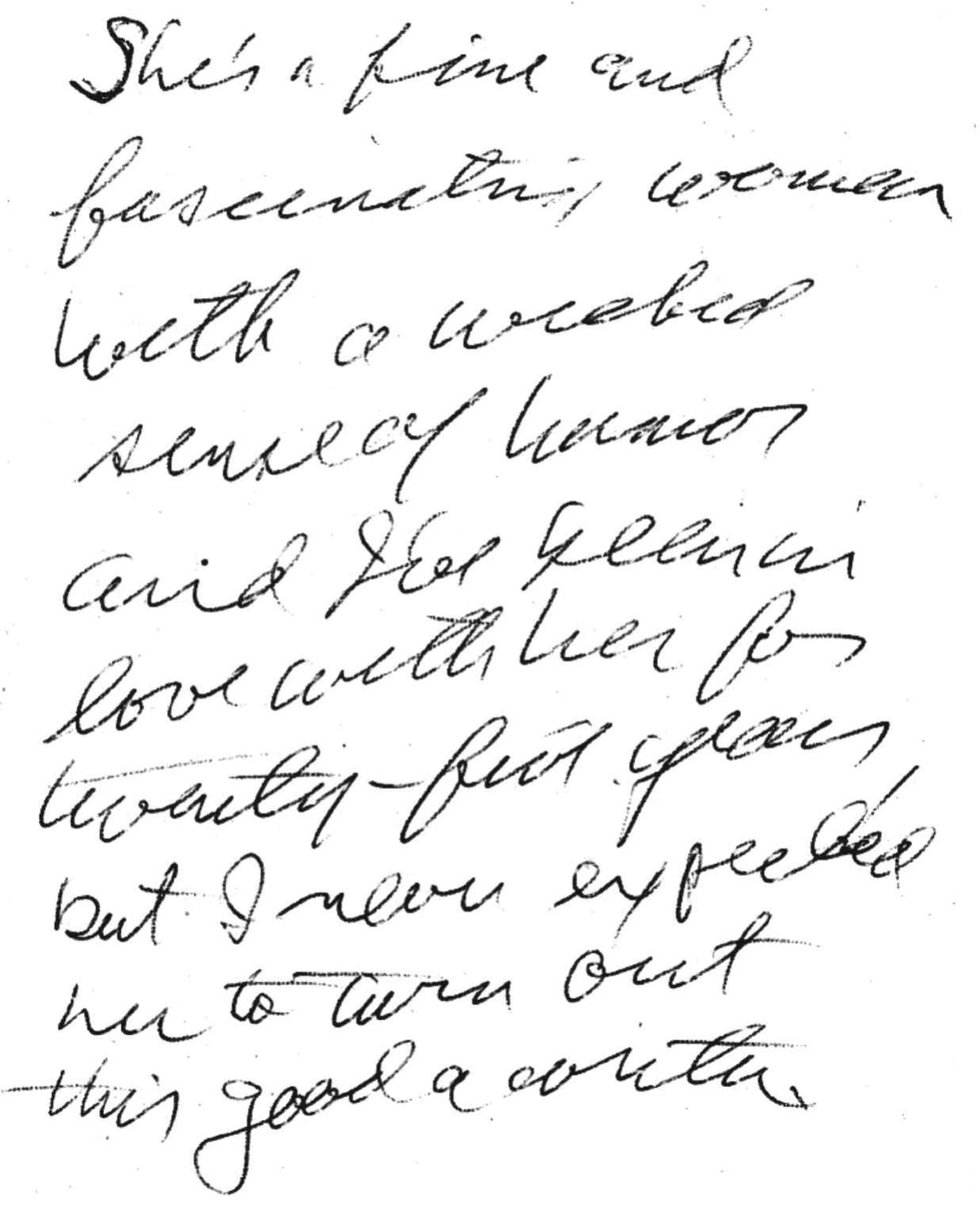 Norman Mailer’s handwritten note about Norris Church Mailer