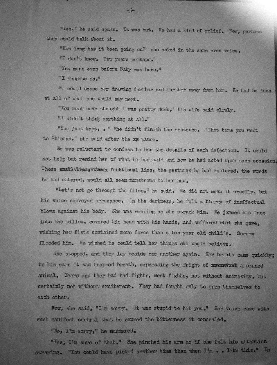 Page 5 of the typescript of “The Blood of the Blunt”