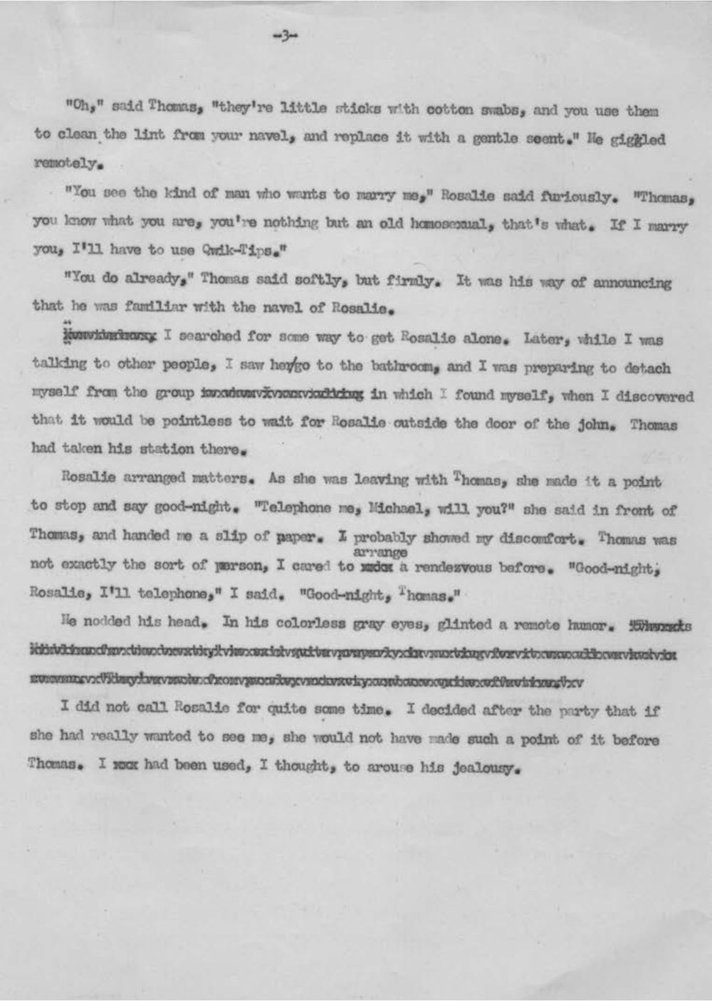 Page 3 of the typescript of “La Petite Bourgeoise”