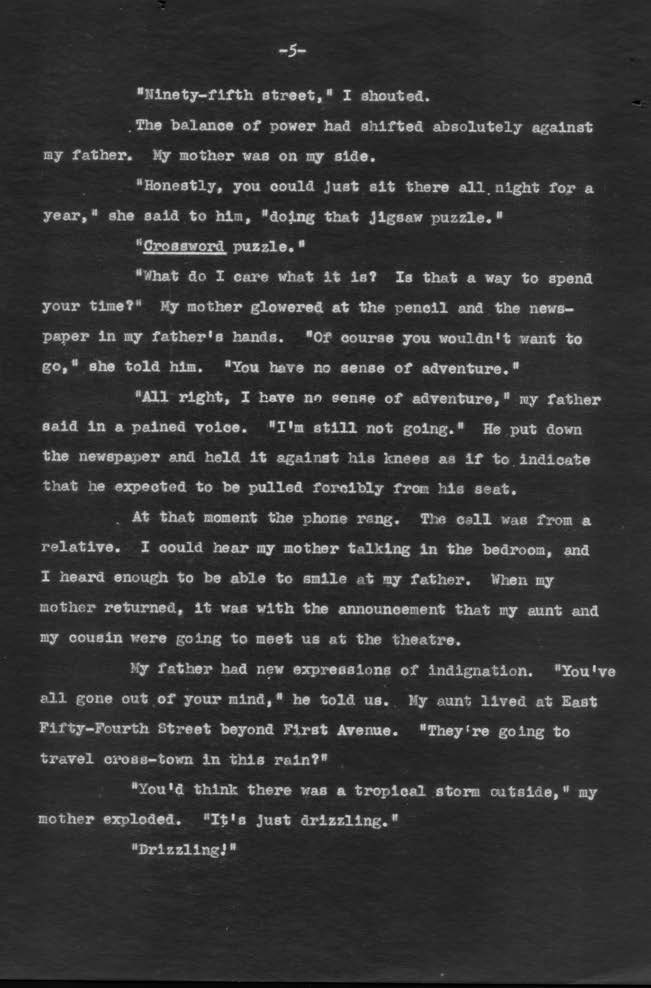 Page 5 of the typescript of “The Thalian Adventure”