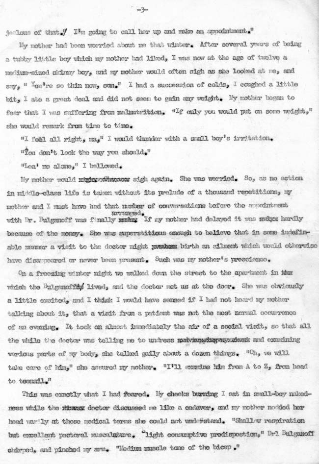 Page 4 of the typescript of “Dr. Bulganoff and the Solitary Teste”