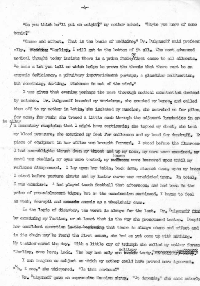 Page 5 of the typescript of “Dr. Bulganoff and the Solitary Teste”