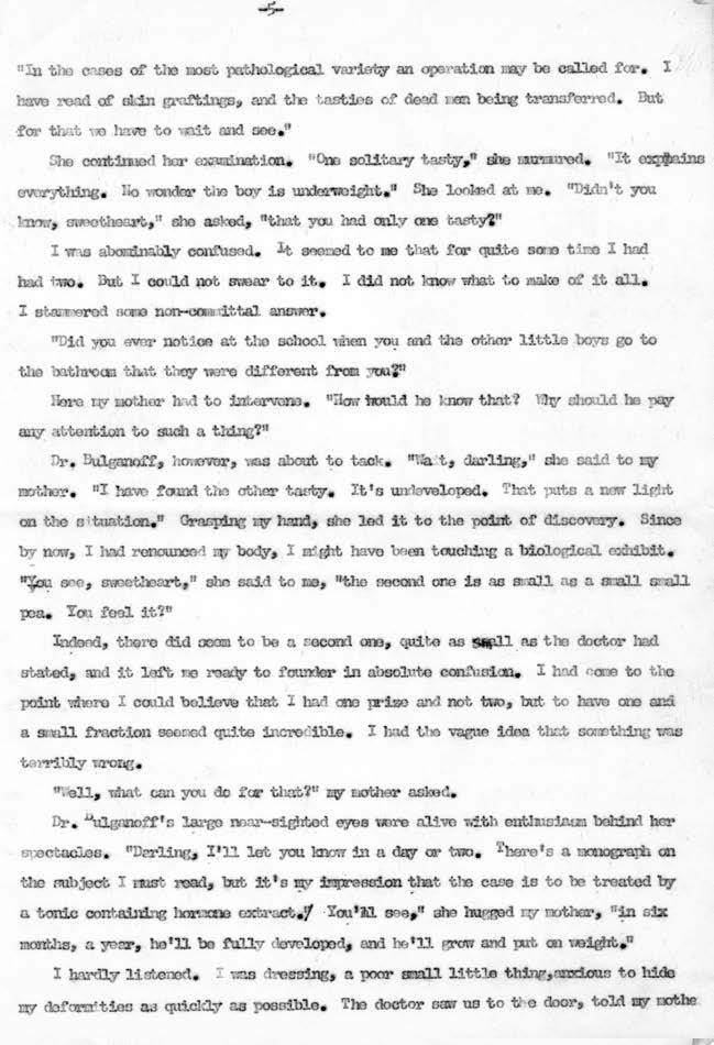 Page 6 of the typescript of “Dr. Bulganoff and the Solitary Teste”