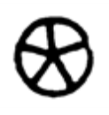 Hieroglyph: a cross within a circle