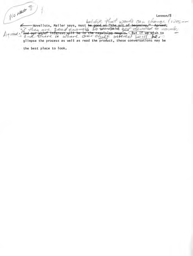 Page 9 of Lennon’s introduction with Mailer’s comments