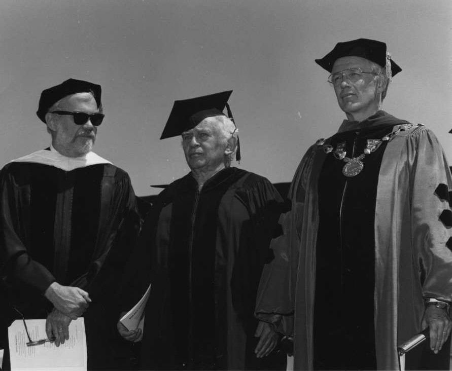 (Left to right) J. Michael Lennon, Norman Mailer, Christopher N. Breiseth
