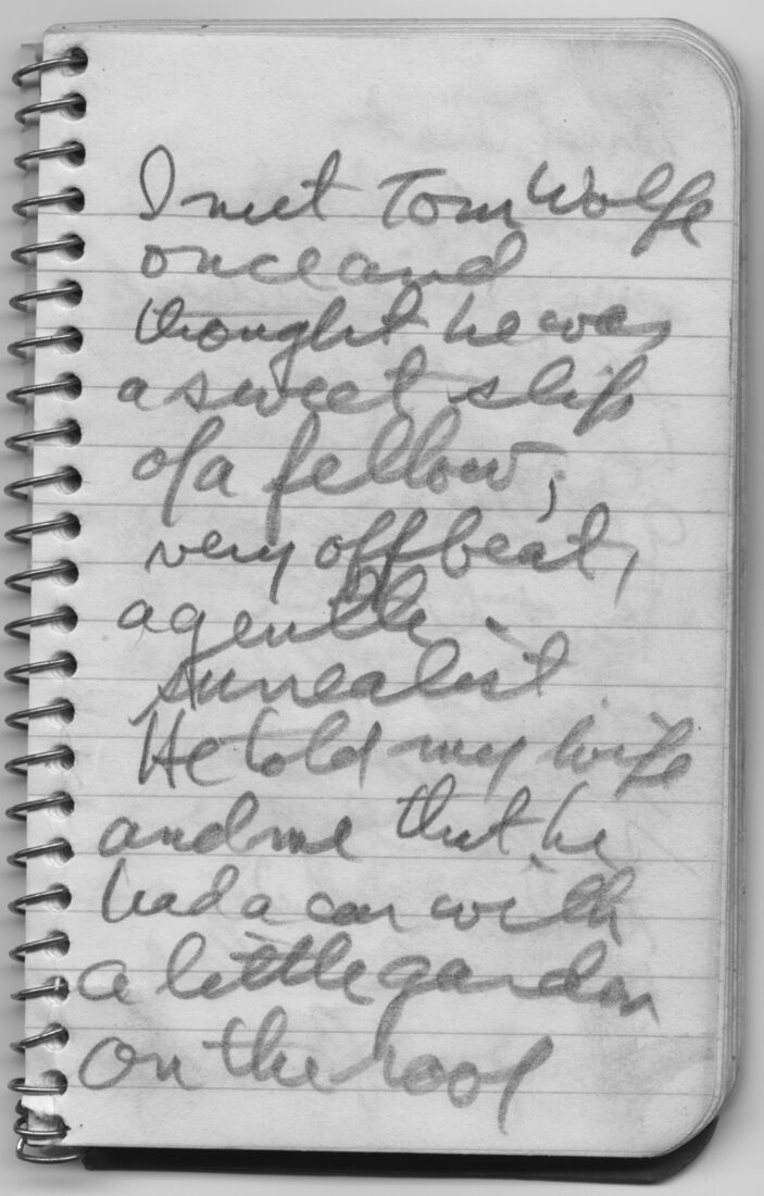 A Mailer notebook from the early 1960s describes an early (and amicable) meeting between the two pioneers of “the New Journalism,” who were far too different in personality and outlook to become close friends.